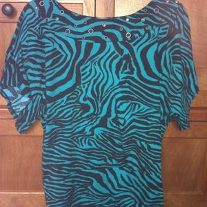Green zebra print shirt