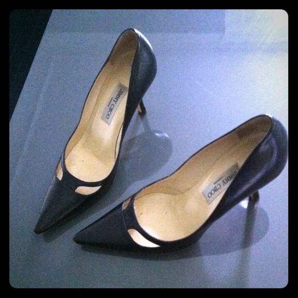 SOLD/ Jimmy Choo Black Leather Heels