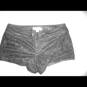 Adorable black lace mini shorts