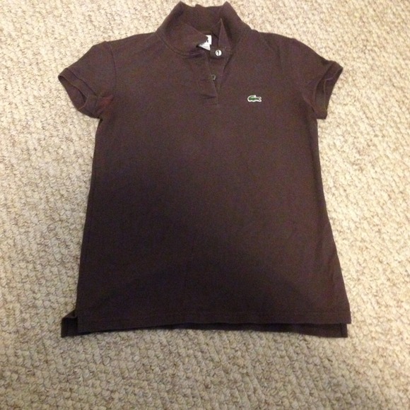 Women's short sleeve.Lacoste shirt. Brown.Size 6/8