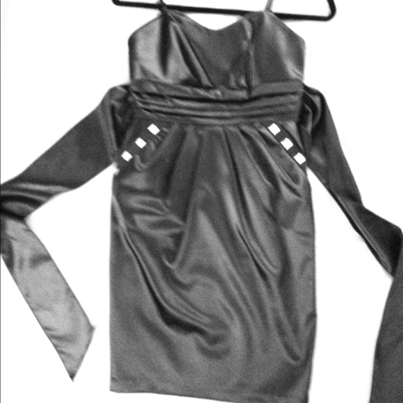 BCX black satin party dress ❤