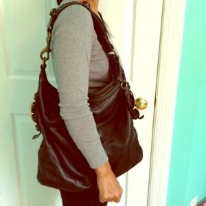 Black coach hobo bag 100% leather