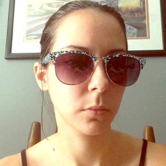 Light blue and black sunglasses