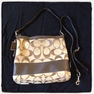 COACH Signature Stripe Convertible Bag