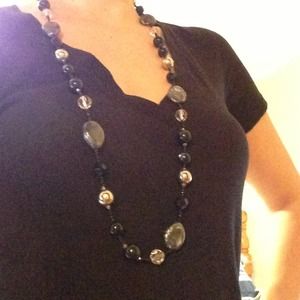 Black and silver beaded necklace