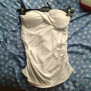 White Strapless Top