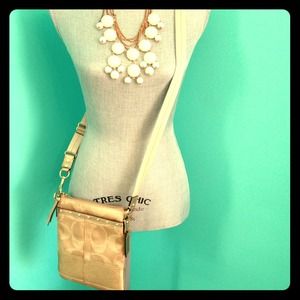 Coach gold crossbody