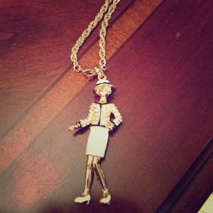 Gold chain necklace with diamonds from Italy