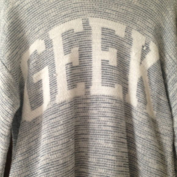 Over-sized Blue and White Kirra "Geek" Sweater - Picture 2 of 2