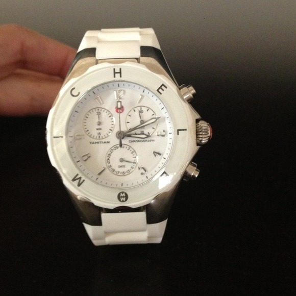 White Michele watch.