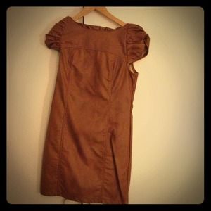 NWT Brown Faux-Leather Dress