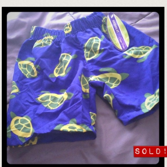 Baby- swim trunks! Size 12-18months! Blue w/ 🐢