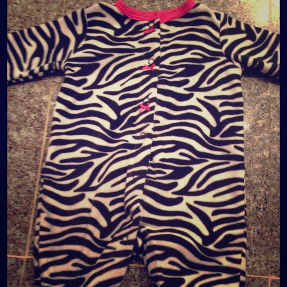 Carter's Girl Zebra Velour Playwear One Piece 3m