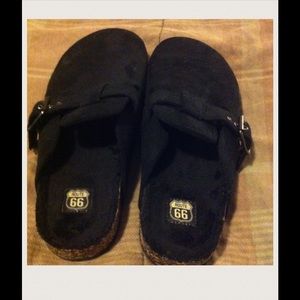 Black slip on sandals. Brand New delayed shipping*