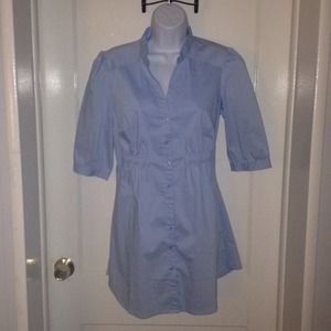 Light blue button up shirt dress
