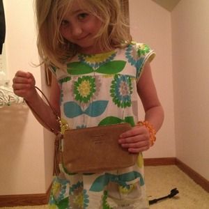 NWT Coach wristlet in beige