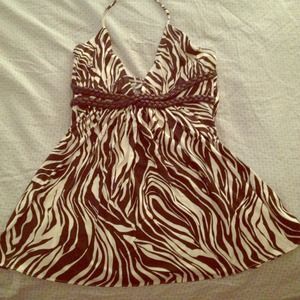 ON HOLD Nordstrom Brown/White Zebra Sky Halter
