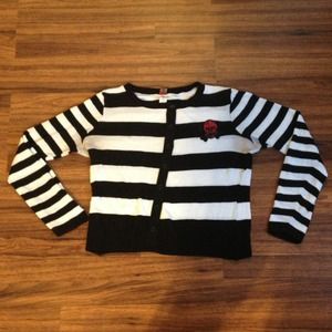 Black and White Red Skull Cardigan