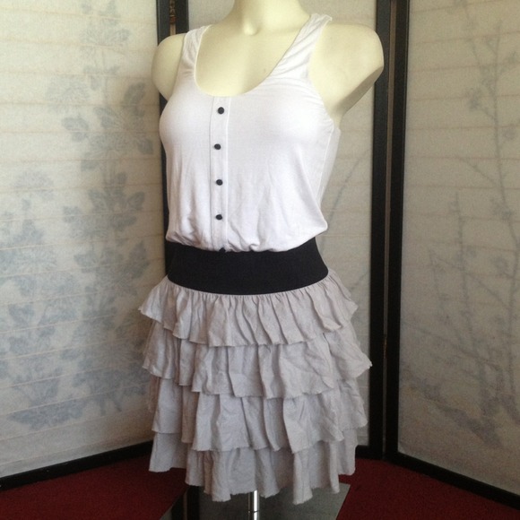 Bebe Tiered Gray Dress