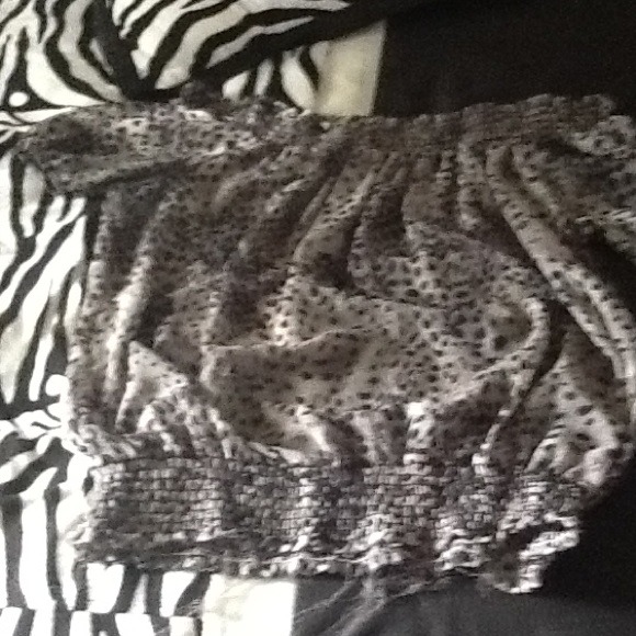 Grey and black leopard print blouse