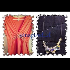 ❌@inspired_d❌ Studio Y Top/ Crystal necklace