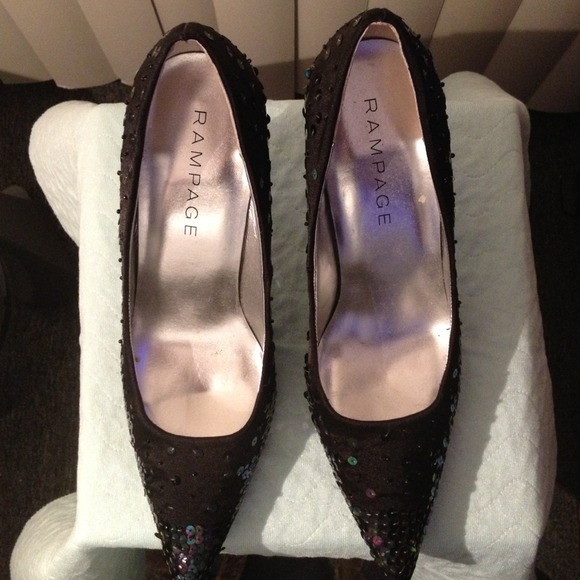 Rampage black sequin pointed toe pumps - Picture 2 of 2