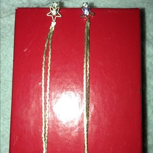 Star diamond dangle earrings