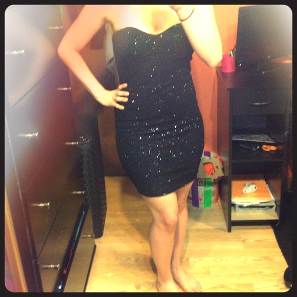 Black sparking evening dress