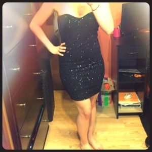 Black sparking evening dress