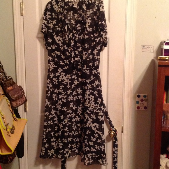 Black flowered dress
