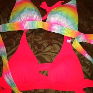 BUNDLE- VS 3 bikini tops and silky tie back