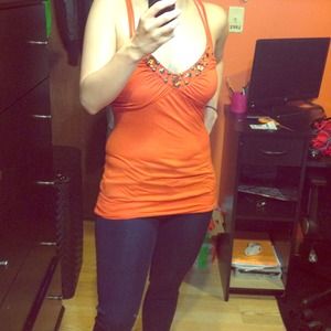 Orange beaded top, with cute straps