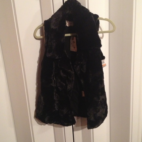 Black Faux Fur Vest