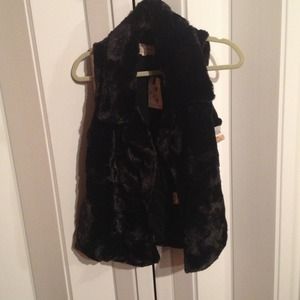 Black Faux Fur Vest