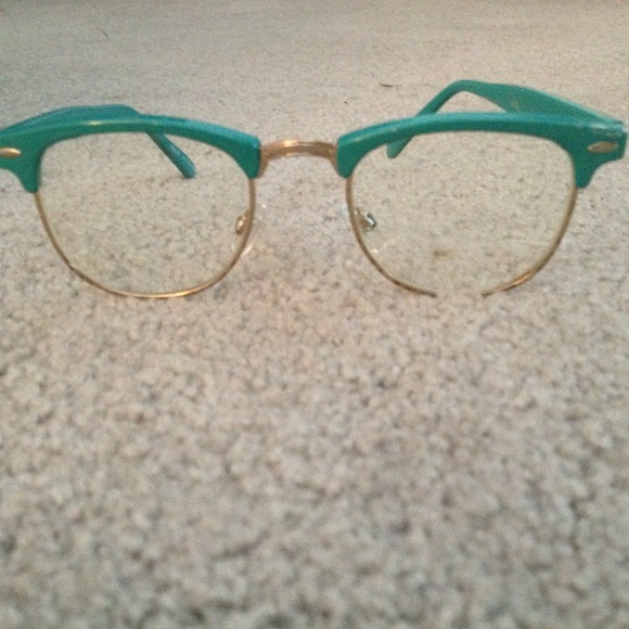 Faux teal reading glasses