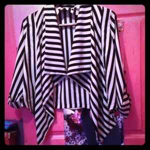 Black and white striped cardigan brand new