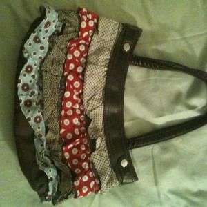 Thirty one brown skirt purse w ruffle skirt