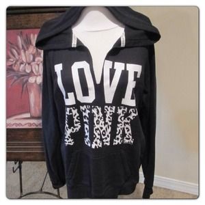 WANTED VS pink pullover cheetah hoodie size large