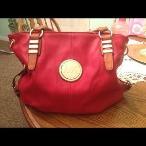 Leather Red Michael Kors handbag..