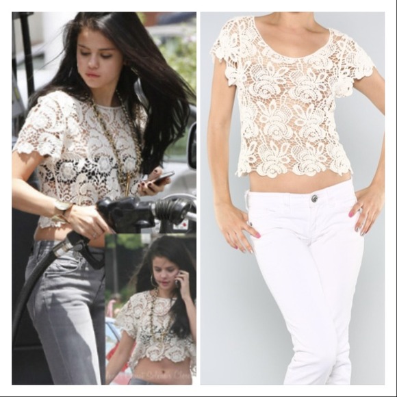 Crochet lace flower top