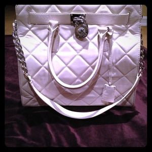 Michael Kors ivory quilted leather handbag