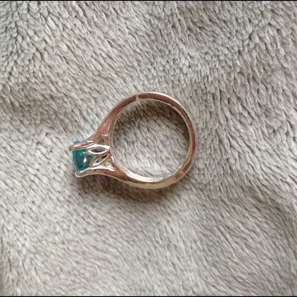 8mm Round Sea Jewel Mystic Topaz Silver Ring - Picture 2 of 4