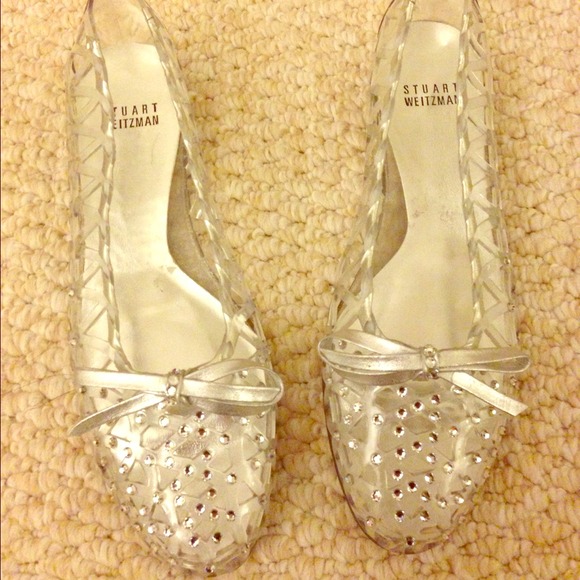 Stuart Weitman crystal summer flats