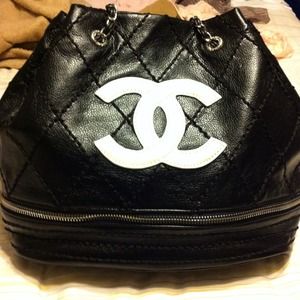 Chanel inspired hand bag/ with zipper detail