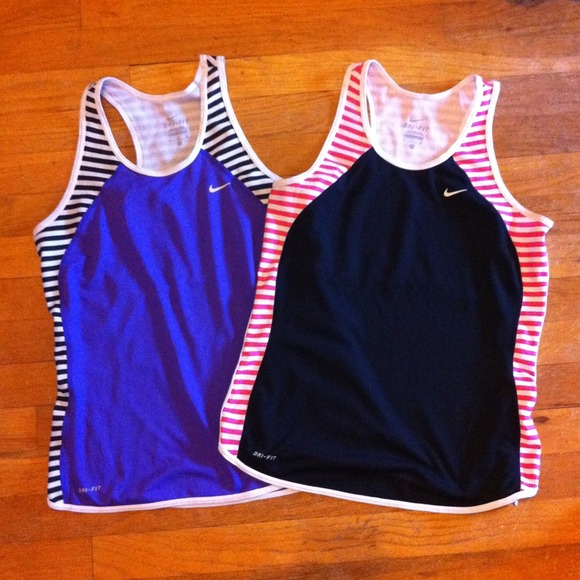 Two Nike Dri Fit Workout Tanks