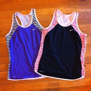 Two Nike Dri Fit Workout Tanks
