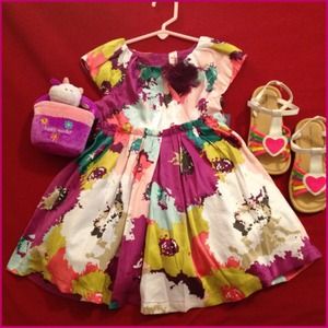 Multi-Floral Cap Sleeve Dress