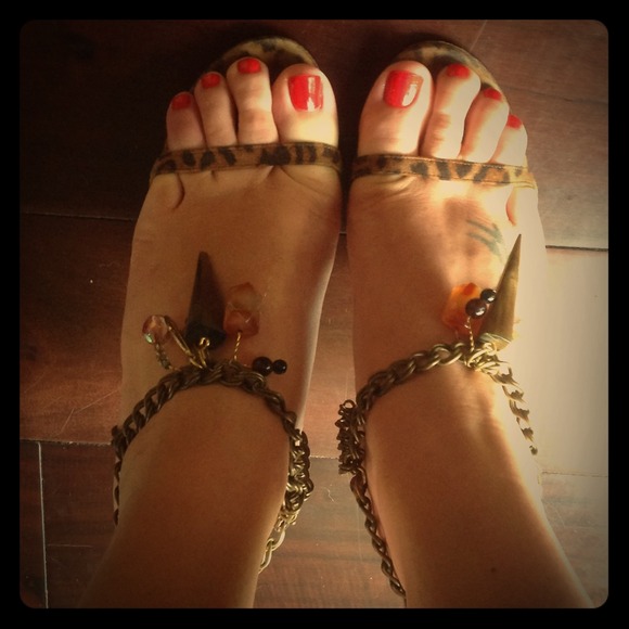 Jimmy Choo Leopard heel Sandals
