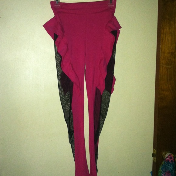 Hot pink see through tights