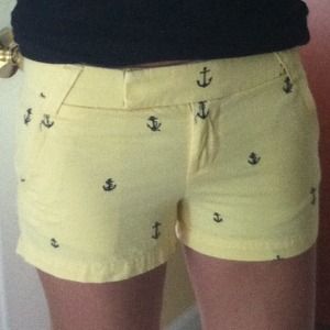 J.crew city fit yellow shorts w/anchors.  Sz 2